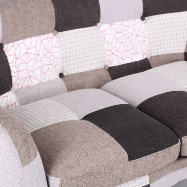 Divano 2 posti 130 cm - tessuto Patchwork Elegant imbottito ELLEN