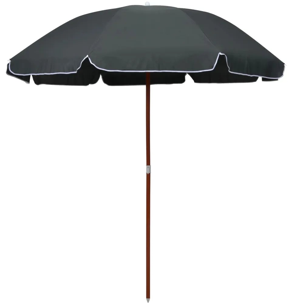 Ombrellone Da Giardino Con Palo İn Acciaio 240 Cm Antracite /