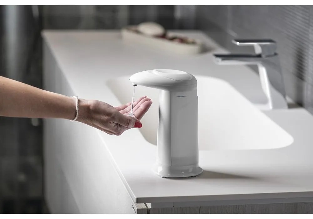 Dispenser per sapone in plastica automatico bianco 350 ml Aqualine – Sapho