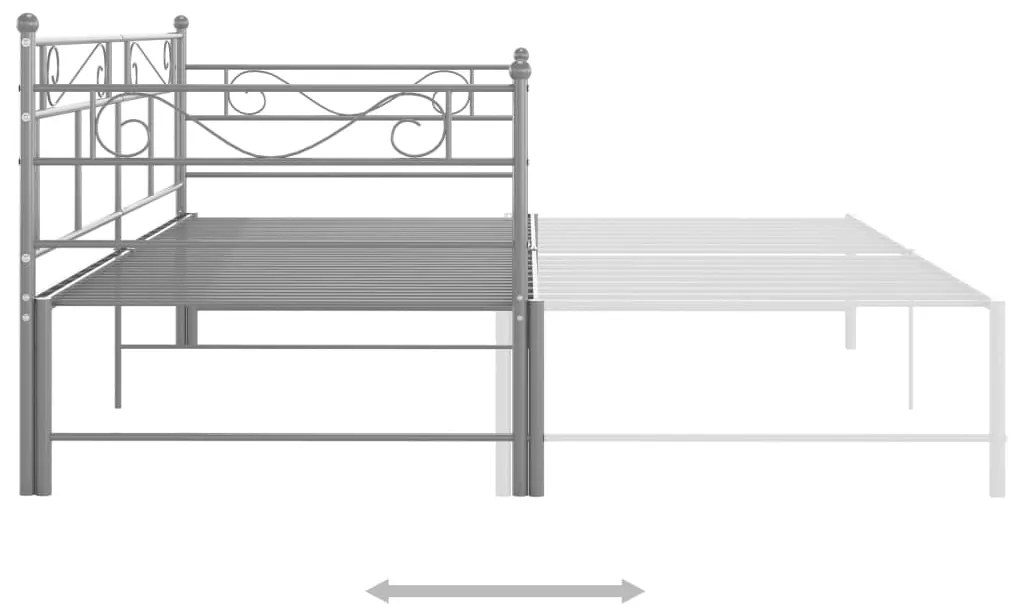 Telaio divano letto estraibile grigio in metallo 90x200 cm