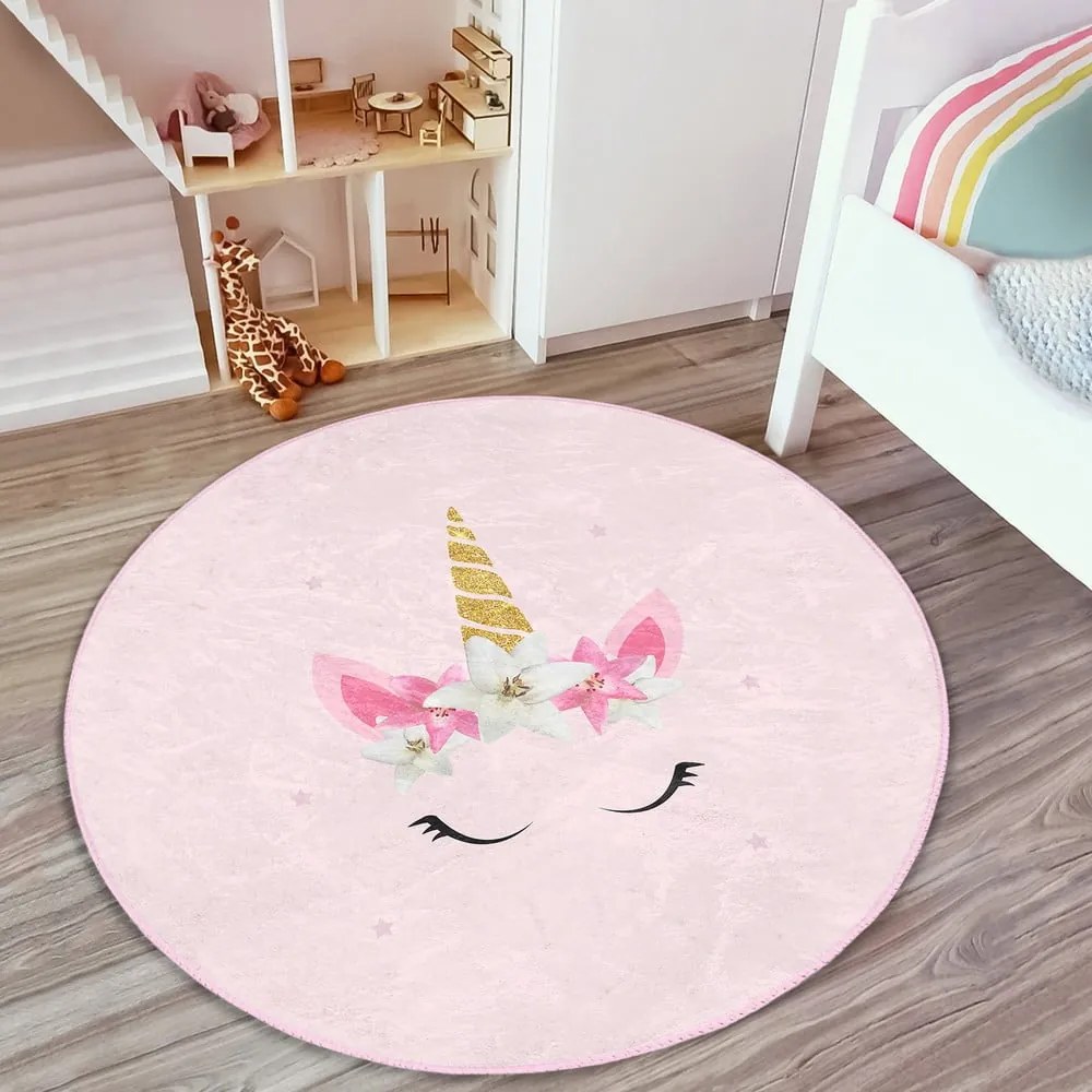 Tappeto rosa per bambini ø 120 cm Comfort - Mila Home