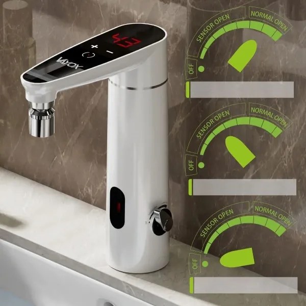 Scaldabagno touch 3000W/230V IPX4 con sensore e display LED bianco