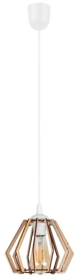 Lampadario su filo BERGO 1xE27/60W/230V bianco