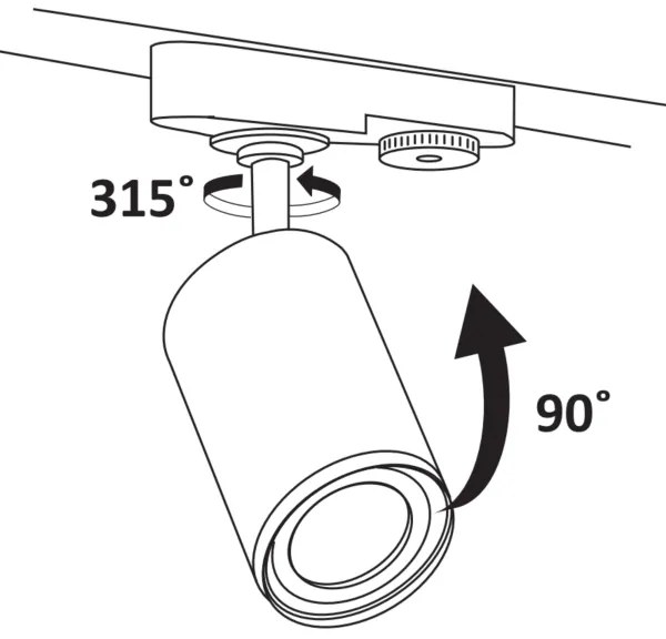 Faretto per sistema a binario PARIGI 3xGU10/10W/230V + 1 m rotaia sistema