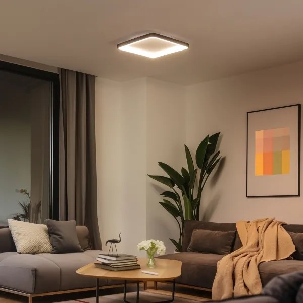 Brilagi - Lampada da soffitto dimmerabile a LED FALCON SLIM LED/50W/230V 50x50 cm nero + telecomando