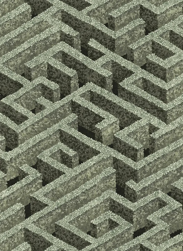 Josephine Munsey Carta da parati Labyrinth - Eucalyptus
