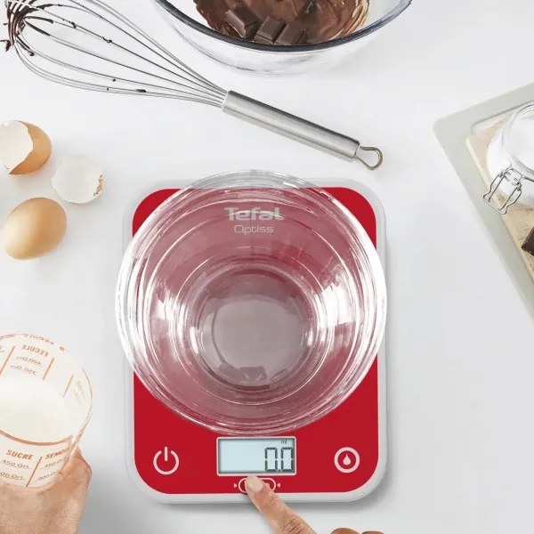 Tefal - Bilancia da cucina OPTISS 2xAAA rosso