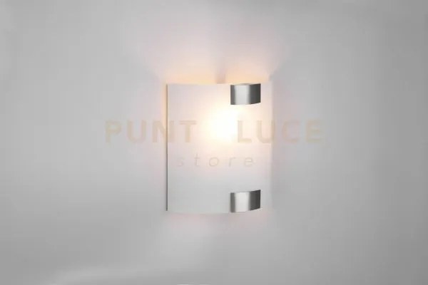 Pura applique vetro quadrata ganci metallo acciaio 20x20cm 1 luce a...