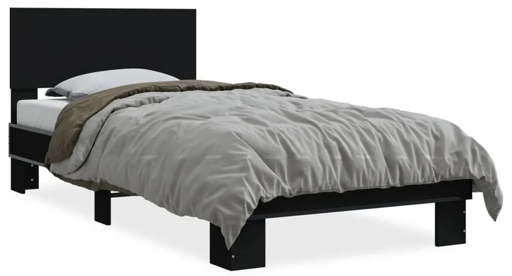 Giroletto Nero 100x200 Cm İn Legno Multistrato E Metallo /