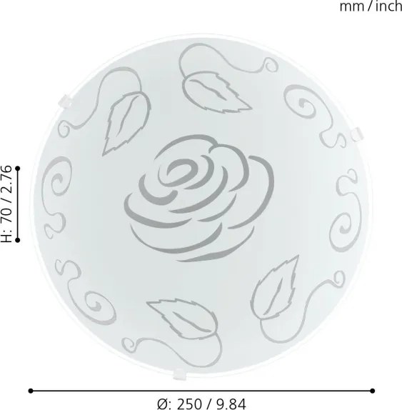 Eglo 89238 - Plafoniera MARS 1 1xE27/60W/230V