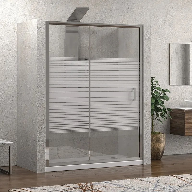 Box doccia nicchia 110cm vetro serigrafato altezza 180cm K410N - KAMALU
