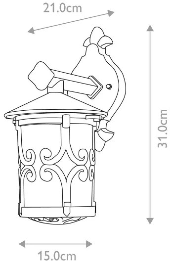 Elstead BL8-BLACK - Applique da esterno HEREFORD 1xE27/100W/230V IP23