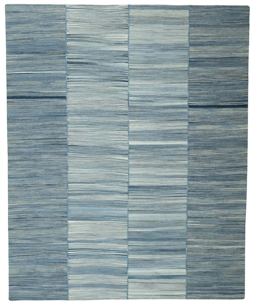 Kilim Tappeto 300x240 Blu (Iran) Tessuto A Mano