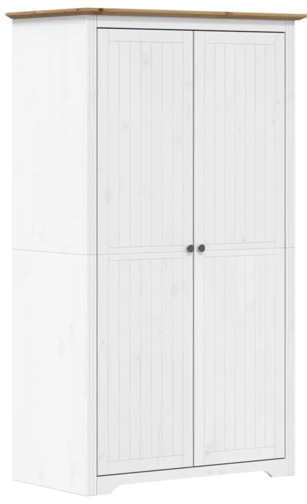 Armadio bodo 101x52x176,5 cm legno massello pino bianco marrone