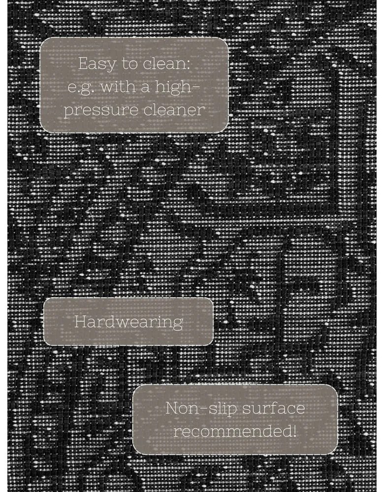 Tappeto da interno/esterno rotondo bianco e nero ø 160 cm Duet Kona – NORTHRUGS