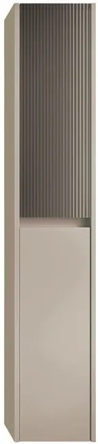 Colonna per mobile bagno Niwa 2 ante P 27 x L 30 x H 160 cm laccato opaco sabbia con vetro grigio carbone cannettato