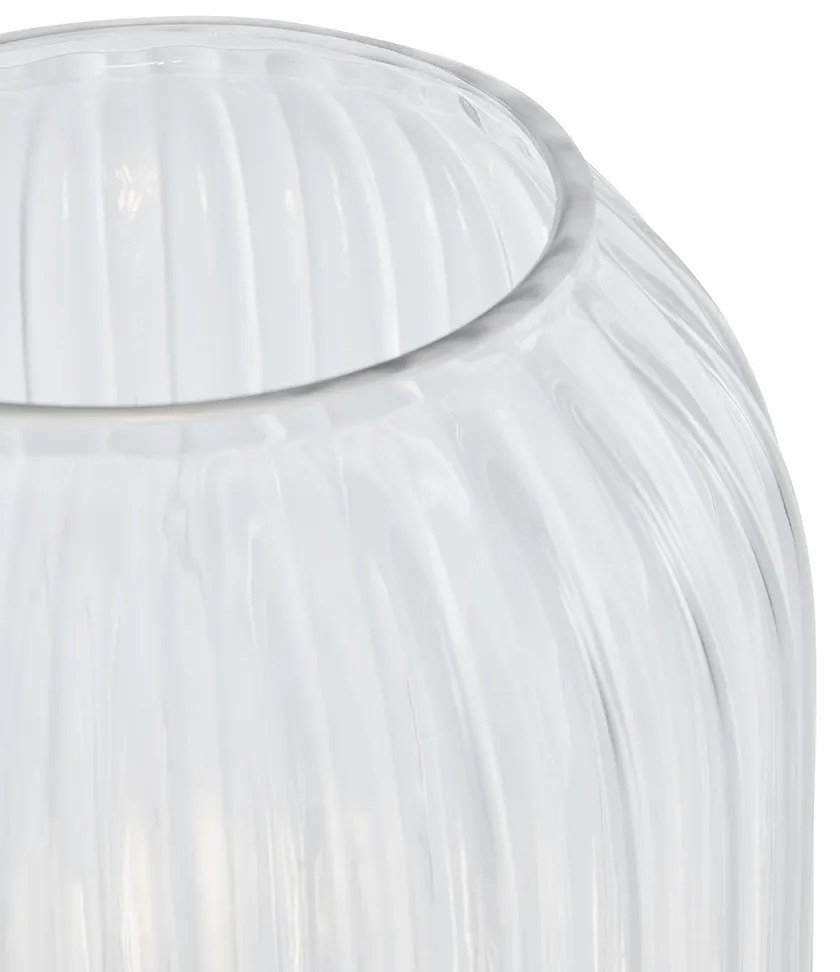 Lampada da terra Art Déco in ottone con vetro trasparente - Rid