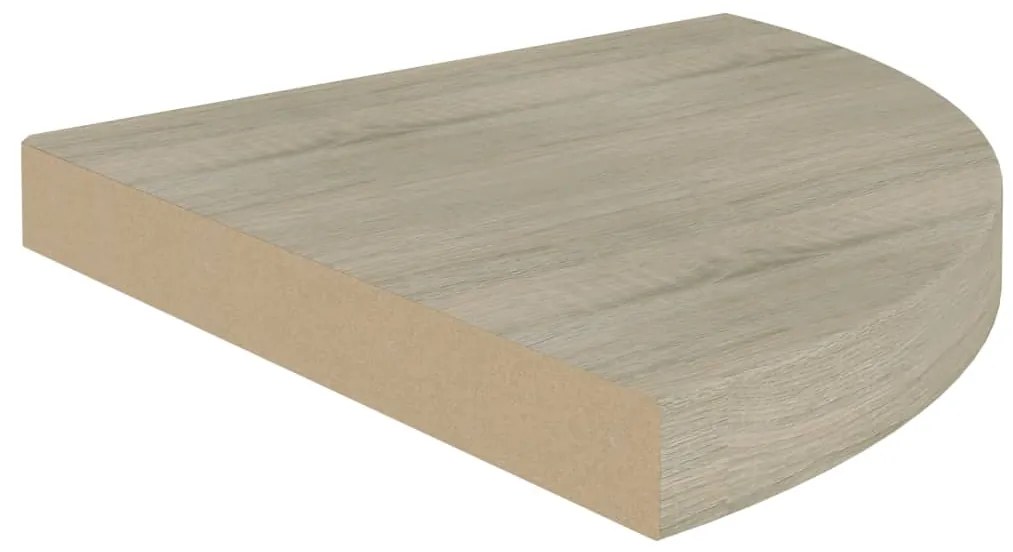 Scaffale angolare a parete rovere 35x35x3,8 cm in mdf