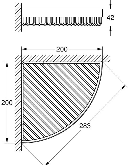 GROHE 40809000 - Portasapone in filo SELECTION CUBE 20 × 20 cm, cromo lucido