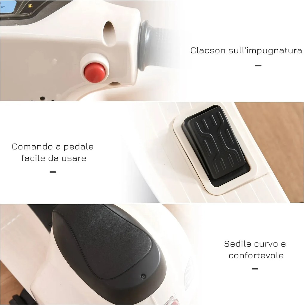Scooter Elettrico per Bambini Licenza Ufficiale Piaggio Vespa Small 7,2V 2,5Ah Bianco...