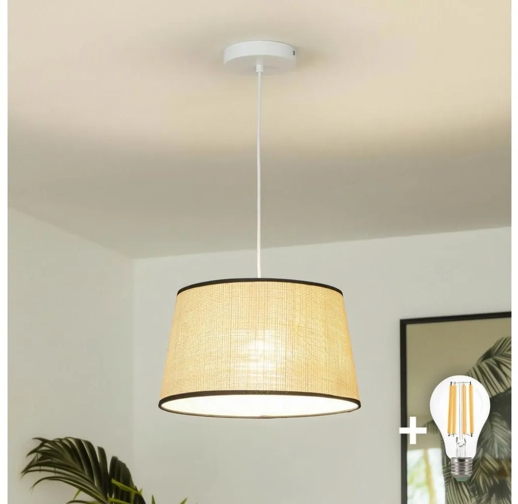 Brilagi - Lampada a sospensione LED su cavo CERIA 1xE27/40W/230V Ø 35 cm beige