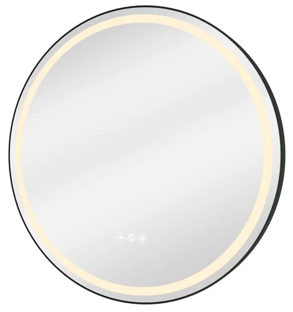 Specchio con illuminazione integrata bagno tondo SENSEA L 60 x H 60 x P 3 cm grigio / argento