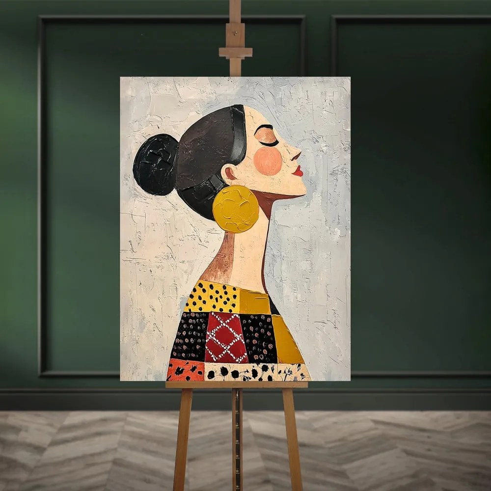 Quadro con elementi dipinti a mano 70x100 cm Mae – Styler