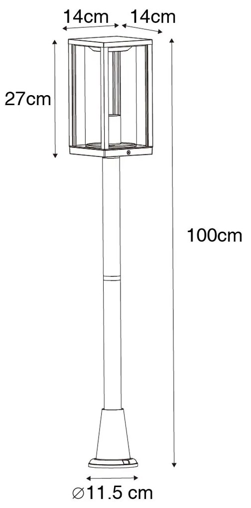 Lampada da terra per esterni vintage oro anticato 100 cm IP44 - Charlois