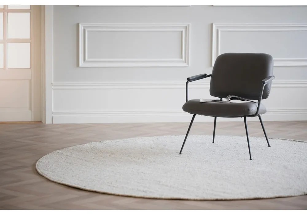 Tappeto rotondo in lana grigio chiaro ø 250 cm Auckland - Rowico