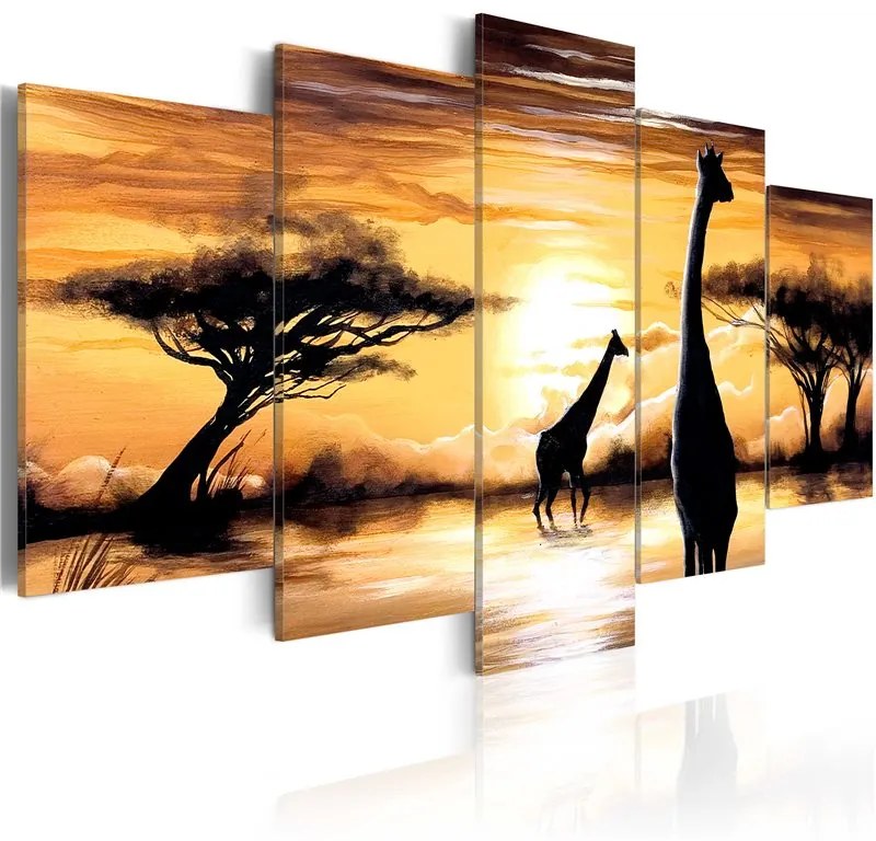 Quadro Africa selvaggia  Colore Nero, Dimensioni e Misure 100x50