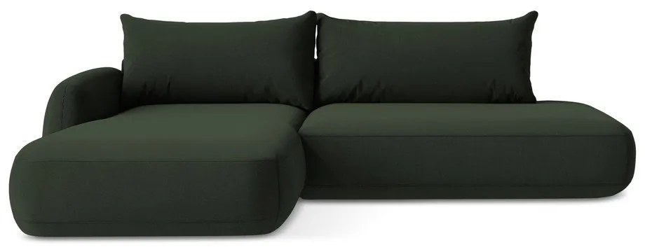 Divano angolare verde scuro allungabile (con penisola a sinistra/con chaise lounge) Hale – Makamii