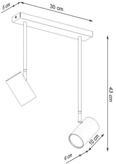 Sollux SL.1075 - Lampadario su palo NORANO 2xGU10/40W/230V nero