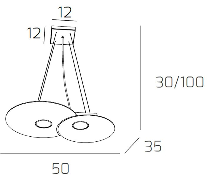 Sospensione Moderna Cloud Metallo Bianco 2 Luci Gx53