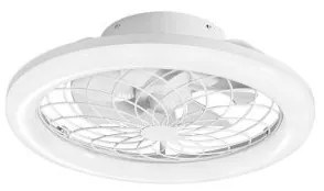 Plafoniera led con ventilatore etesia in alluminio e acrilico bianc...