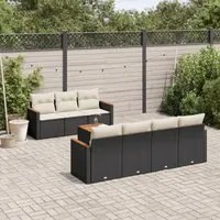 Set Divani da Giardino con Cuscini 8 pz Nero in Polyrattan 3225804