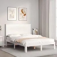 Giroletto con Testiera Bianco 140x200 cm in Legno Massellocod mxl 93576