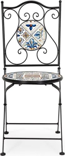 Set Bistrot Tavolo Mosaico 80x120 Cm Con 4 Sedie Pieghevoli Mykonos Bizzotto