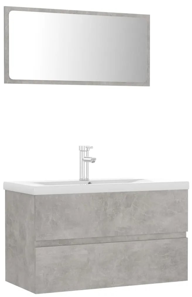 Set mobili da bagno grigio cemento in truciolato