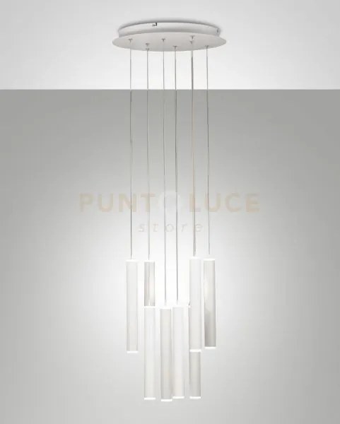Prado lampadario a sospensione bianco d.40cm 8 luci a led 3000k - 5...