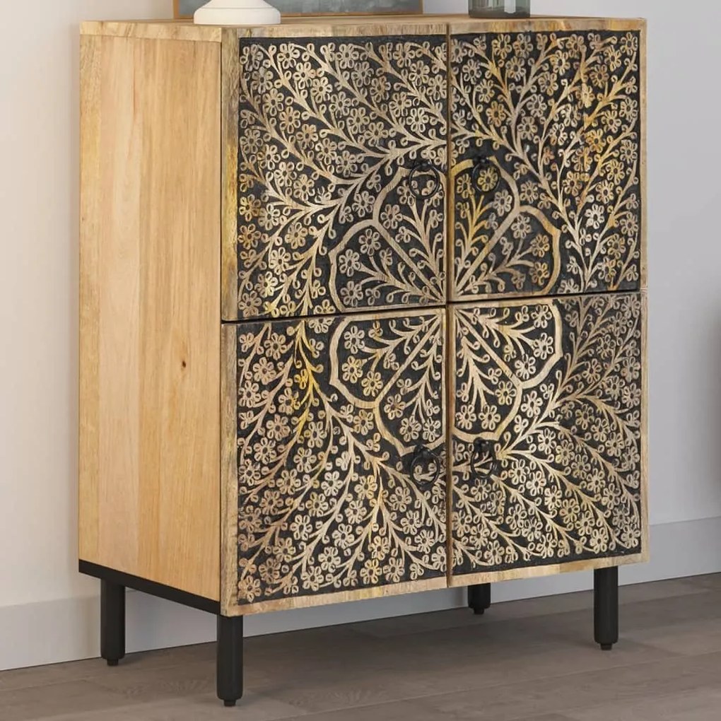 Credenza 60x33x75 cm in legno massello di mango