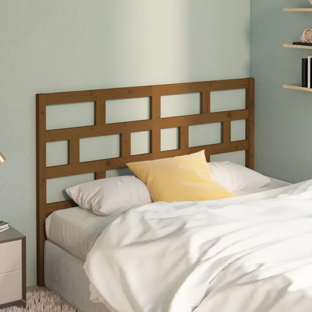Testiera Per Letto Ambra 126x4x100 Cm İn Legno Massello Di Pino /