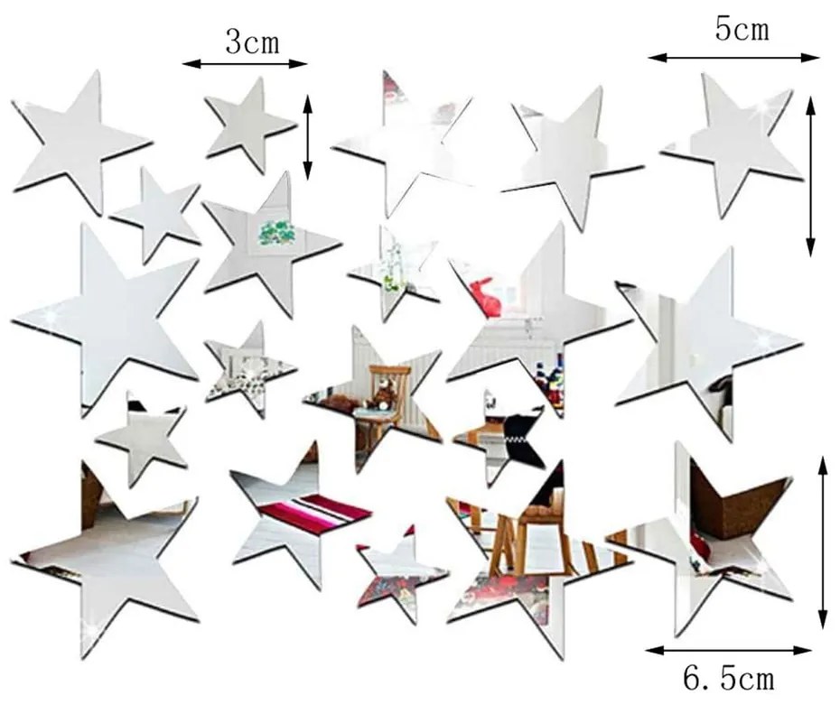 Set di 20 adesivi a specchio Stelle - Ambiance