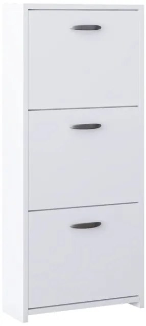 Scarpiera 3 ante doppia profondità L 50 x H 113 x P 25 cm 12 paia, bianco