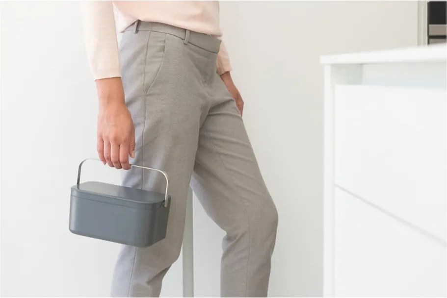 Bidone per l'umido in grigio scuro 1,8 l SinkSide – Brabantia