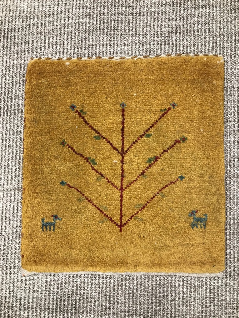 Gabbeh Tappeto persiano 40 x 40 Giallo (Iran) Annodato A Mano