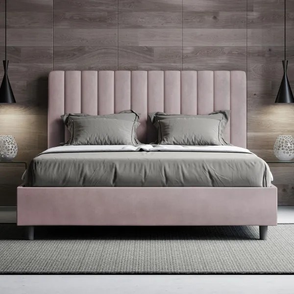 Letto contenitore da 160x190 in microfibra glicine Agueda