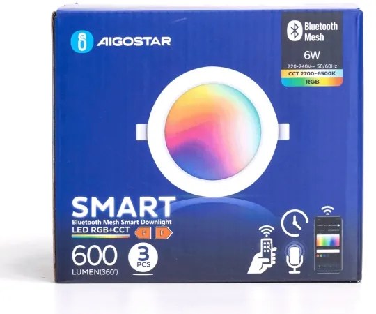 Aigostar-SET 3xLED RGBW Lampada da incasso dimmerabile MESH 6W/230V 2700K-6500K diametro 11,5cm