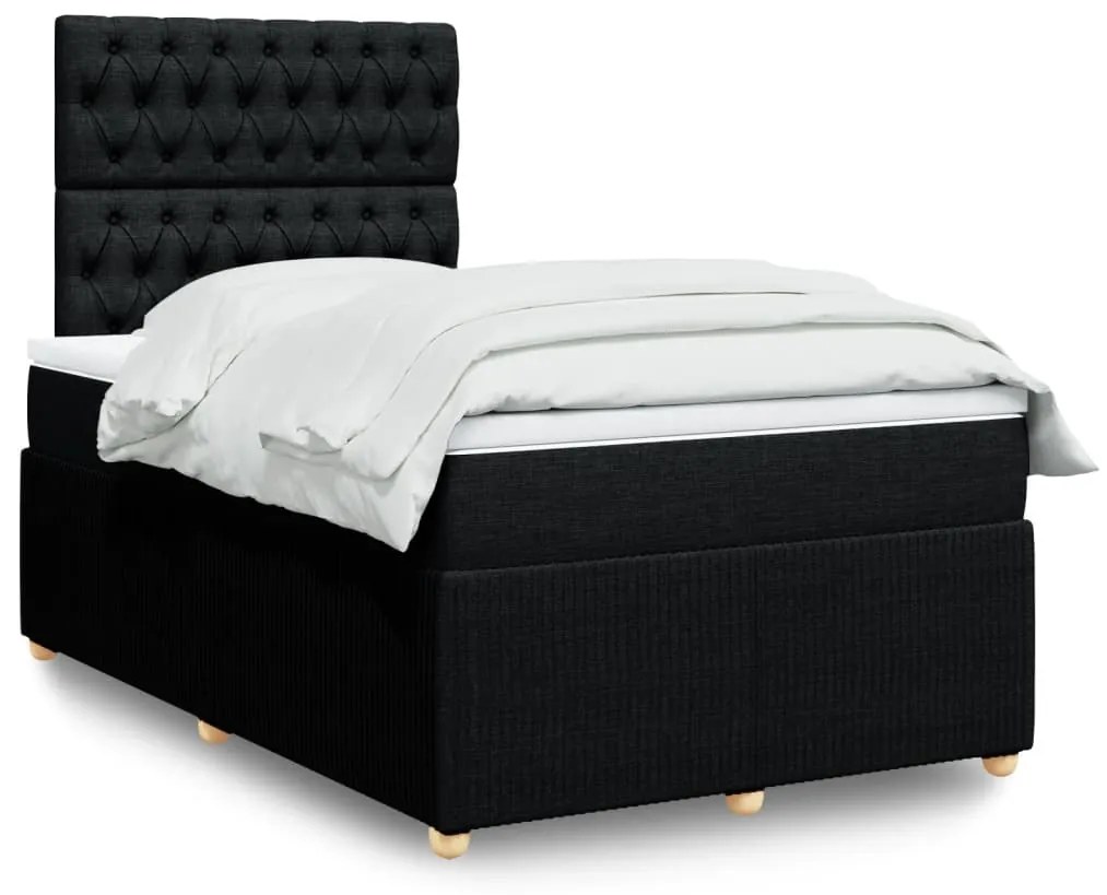 Giroletto A Molle Con Materasso Nero 120x200 Cm İn Tessuto /