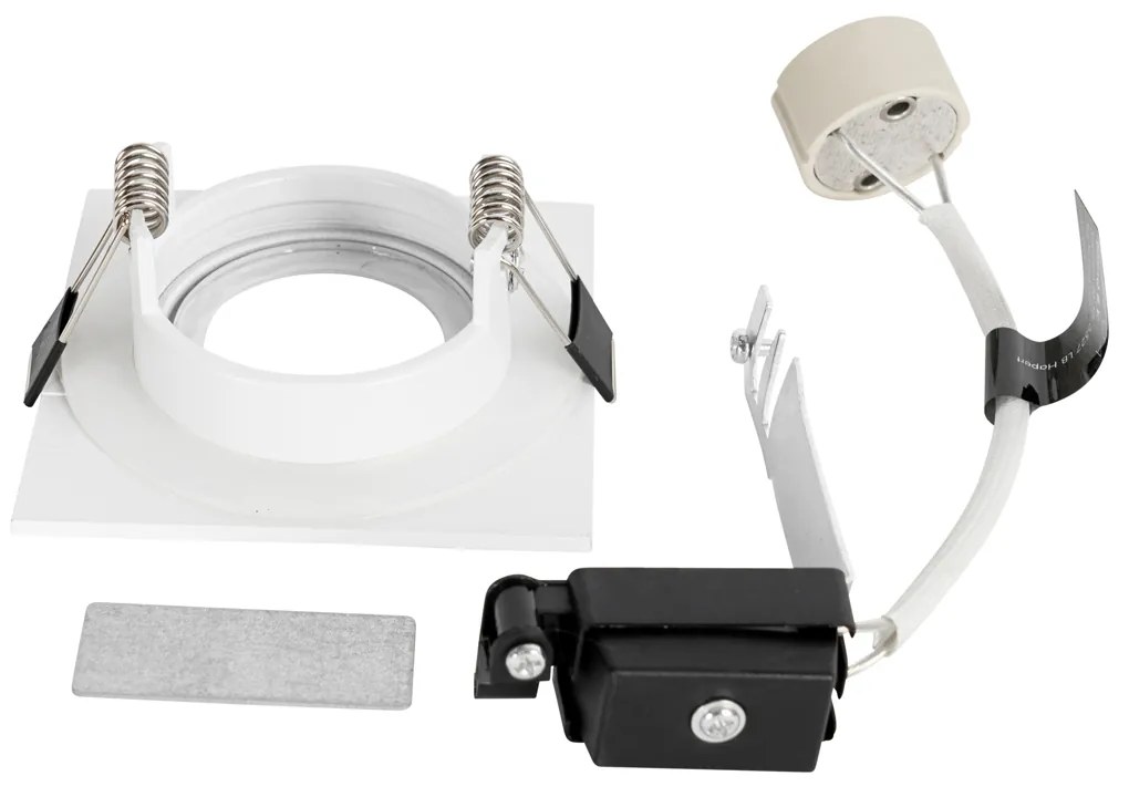 Set di 6 faretti incasso quadrati bianchi GU10 50mm IP44 - Xena