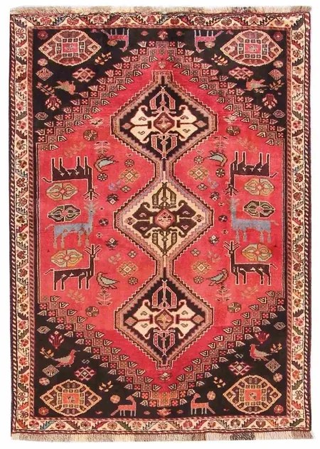 Gashghai Tappeto persiano 120x180 Rosso (Iran) Annodato A Mano